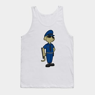 Dog as Police officer with Baton & Sunglasses Tank Top